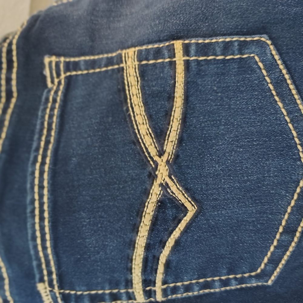 Blue Denim Jeans with Contrast Stitching